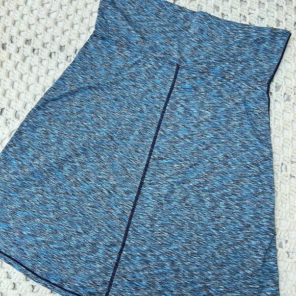 Prana Blue Heather Knit Athleisure Skirt Performance Wear Foldover Waist S Women - Picture 6 of 9